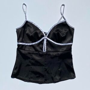 Vintage 90s Charlotte Russe Black & White Top Women's Medium Goth Emo Summer